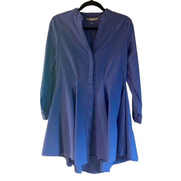 NWOT Zara Short Poplin Dress Blue Size S - Picture 4 of 7